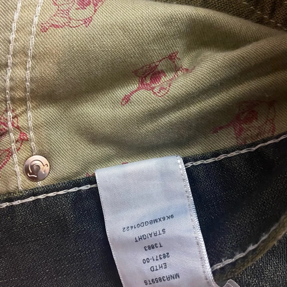True Religion Straight Leg Pocket Flap Big T Denim Jeans Mens 38 38x30